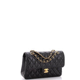 Classic Double Flap Bag Quilted Caviar Small