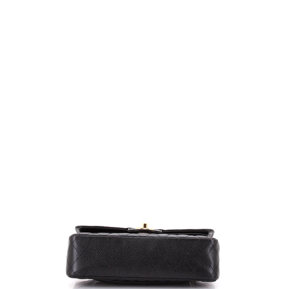 Classic Double Flap Bag Quilted Caviar Small