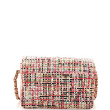 CC Stud Double Flap Bag Quilted Tweed with Leather Small
