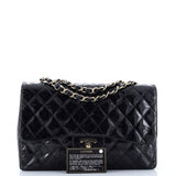 Vintage Classic Single Flap Bag Quilted Glitter Patent Jumbo