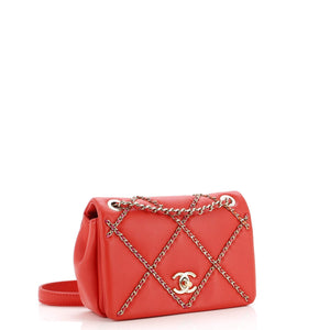 Entwined Chain Flap Bag Quilted Lambskin Small