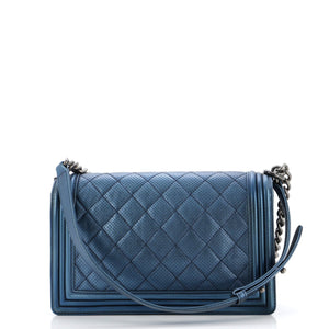 Boy Flap Bag Quilted Perforated Lambskin New Medium