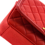 Filigree Flap Bag Quilted Caviar Medium