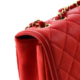Filigree Flap Bag Quilted Caviar Medium