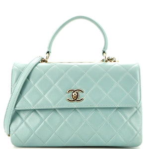 Trendy CC Top Handle Bag Quilted Lambskin Medium