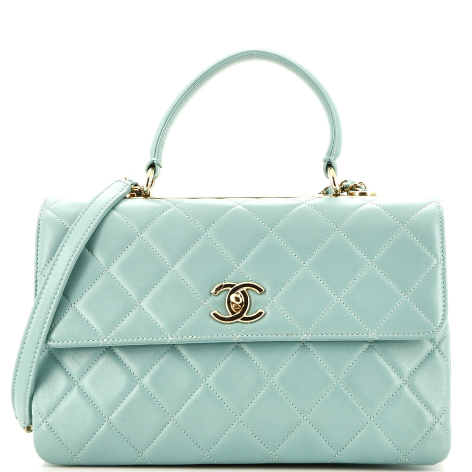 Trendy CC Top Handle Bag Quilted Lambskin Medium