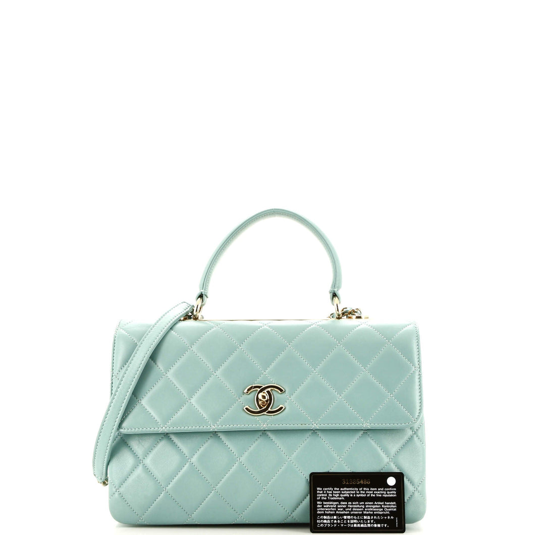 Trendy CC Top Handle Bag Quilted Lambskin Medium