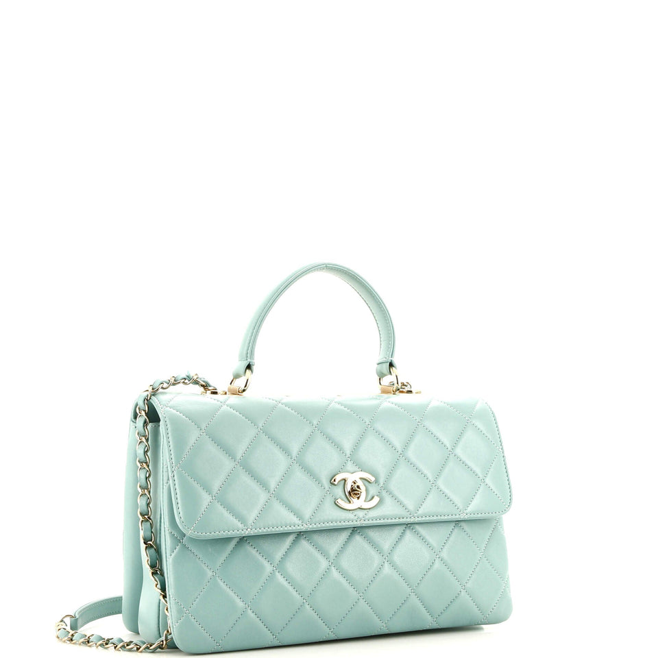 Trendy CC Top Handle Bag Quilted Lambskin Medium