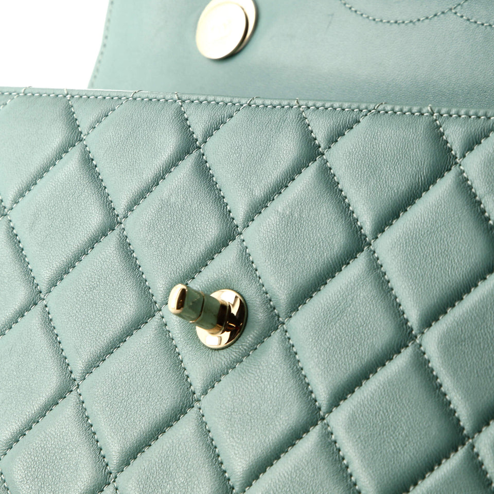 Trendy CC Top Handle Bag Quilted Lambskin Medium