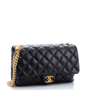 All Slide Long Flap Bag Quilted Lambskin Medium