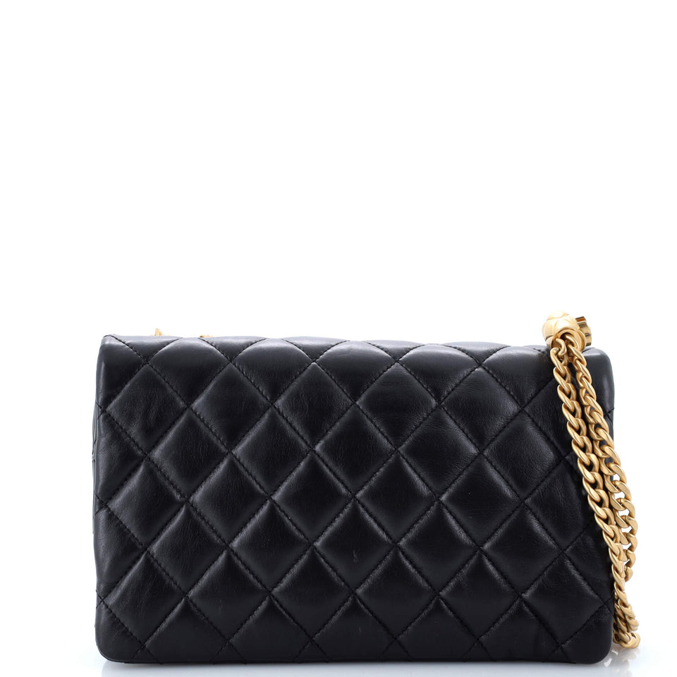 All Slide Long Flap Bag Quilted Lambskin Medium