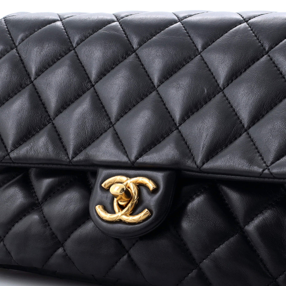 All Slide Long Flap Bag Quilted Lambskin Medium