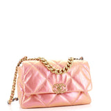 19 Flap Bag Quilted Iridescent Calfskin Large