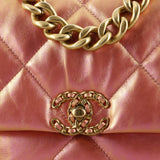 19 Flap Bag Quilted Iridescent Calfskin Large