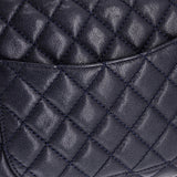 Coco Top Handle Bag Quilted Caviar with Lizard Small