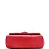 Woven Chain Link CC Top Handle Flap Bag Quilted Lambskin Small