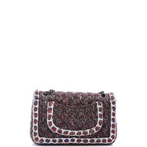 Classic Double Flap Bag Braided Quilted Tweed Medium