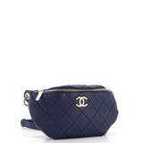 Resin Elegant Chain Belt Bag Quilted Lambskin