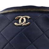 Resin Elegant Chain Belt Bag Quilted Lambskin