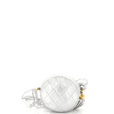 Vintage Round Tassel Crossbody Bag Quilted Leather Mini