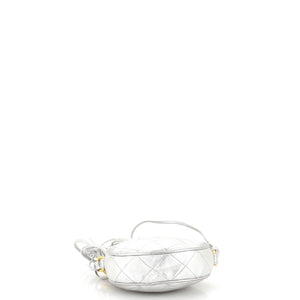 Vintage Round Tassel Crossbody Bag Quilted Leather Mini