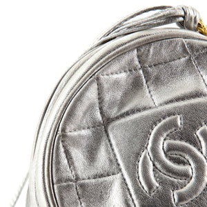 Vintage Round Tassel Crossbody Bag Quilted Leather Mini