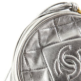 Vintage Round Tassel Crossbody Bag Quilted Leather Mini