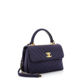 Trendy CC Top Handle Bag Chevron Jersey Small