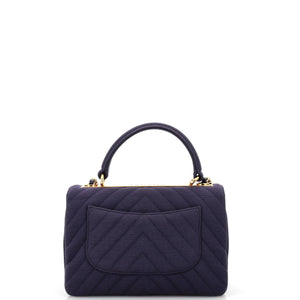 Trendy CC Top Handle Bag Chevron Jersey Small