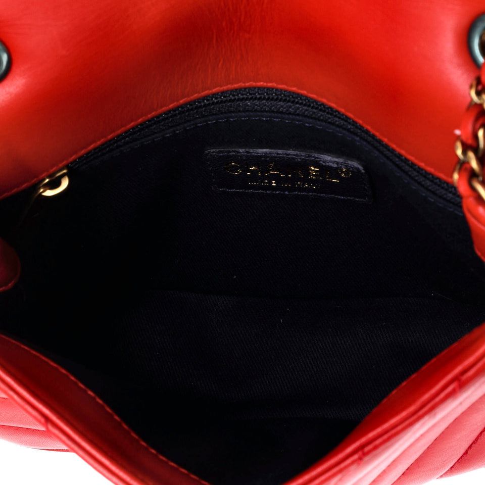 Pyramid CC Flap Bag Chevron Lambskin Mini