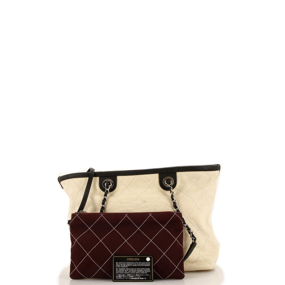 CC Daily Shopping Tote Quilted Caviar Small