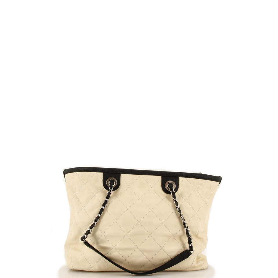 CC Daily Shopping Tote Quilted Caviar Small