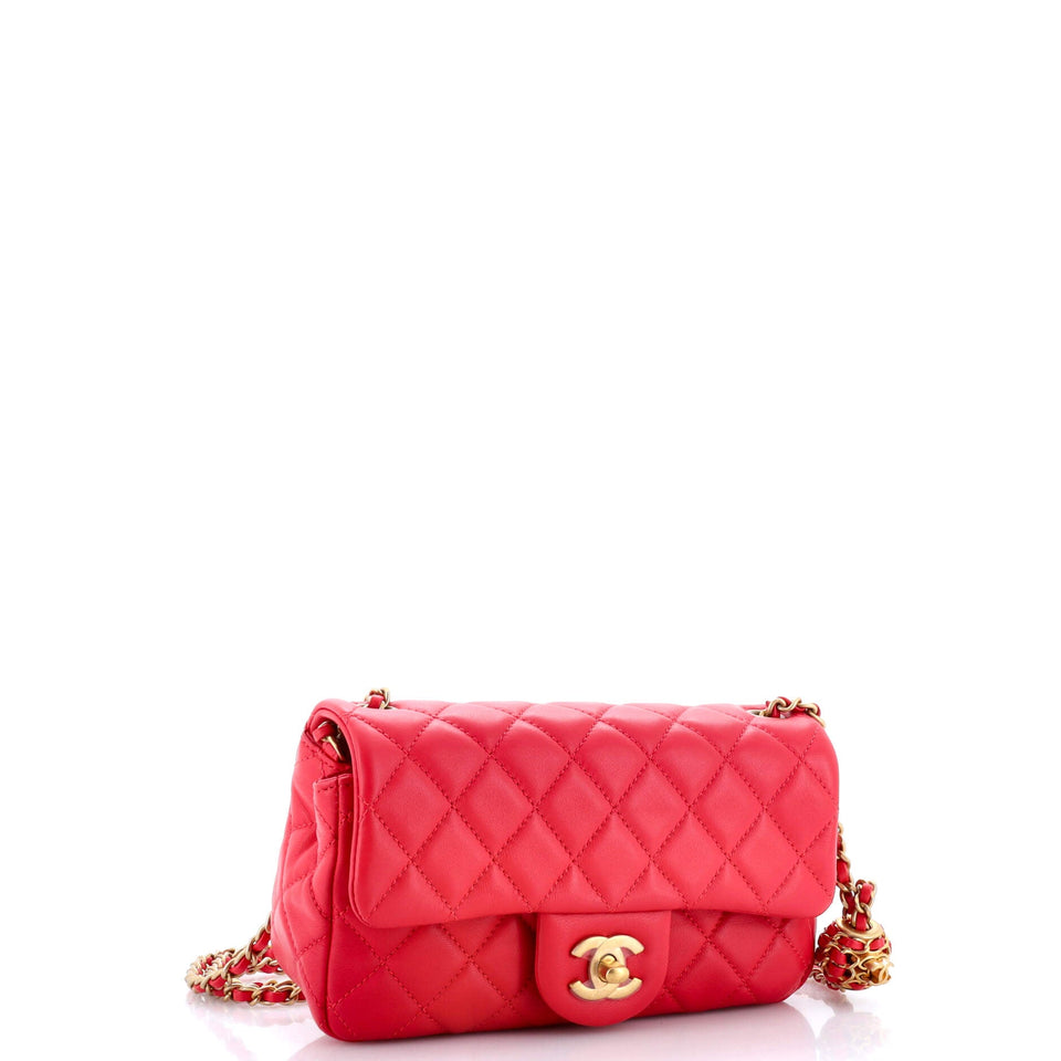 Pearl Crush Flap Bag Quilted Lambskin Mini