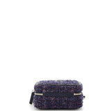 Filigree Vanity Case Quilted Tweed with Snakeskin Small