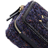 Filigree Vanity Case Quilted Tweed with Snakeskin Small