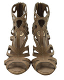 Dior Caged High Heel Sandals in Brown Leather