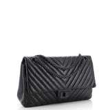 So Black Reissue 2.55 Flap Bag Chevron Aged Calfskin 226