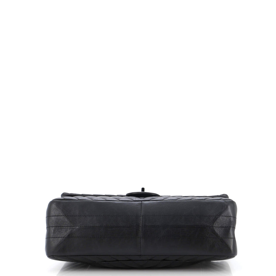 So Black Reissue 2.55 Flap Bag Chevron Aged Calfskin 226