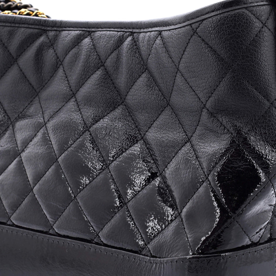 Gabrielle Hobo Quilted Goatskin and Patent Medium