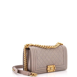 Boy Flap Bag Quilted Caviar Old Medium