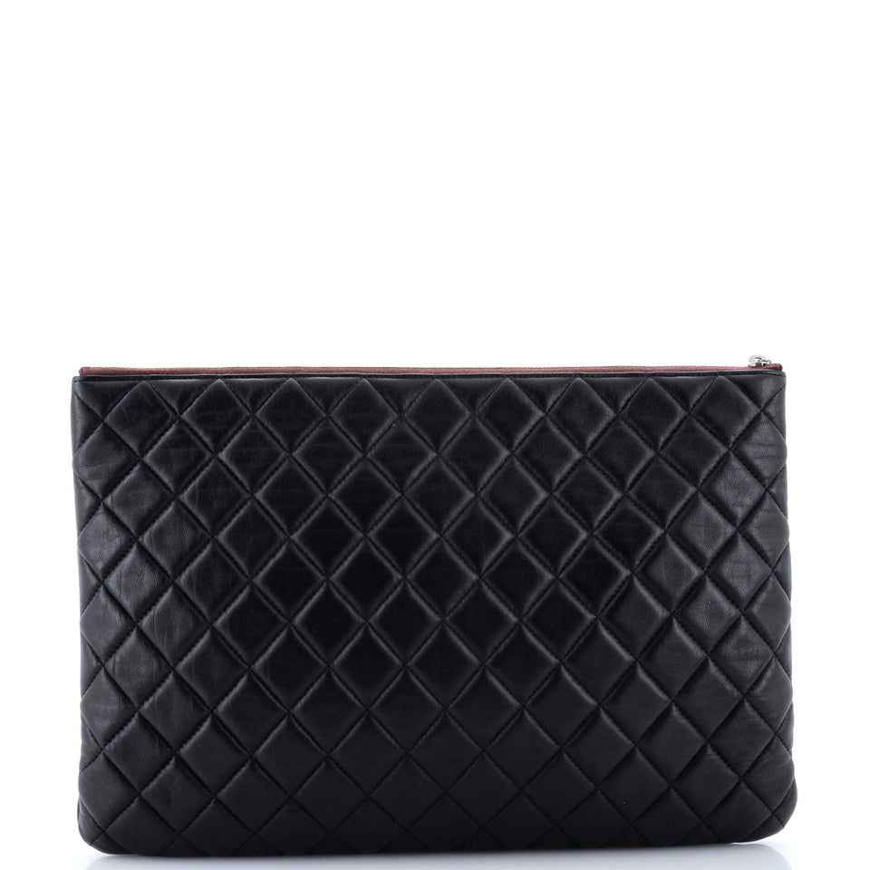 O Case Clutch Quilted Lambskin Large