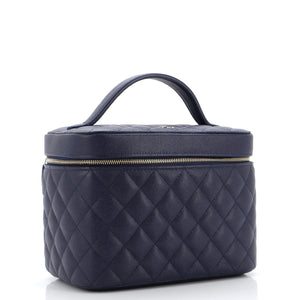 Classic Vanity Case Quilted Caviar Medium