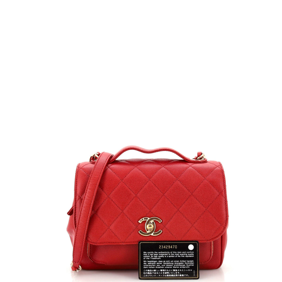 Business Affinity Flap Bag Quilted Caviar Small