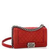 Boy Flap Bag Quilted Matte Caviar Old Medium