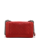 Boy Flap Bag Quilted Matte Caviar Old Medium