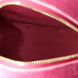 Pearl Crush Round Clutch with Chain Quilted Velvet with Crystal Detail