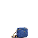 Pearl Crush Vanity Case with Chain Quilted Lambskin Mini