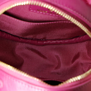19 Round Clutch with Chain Quilted Shearling