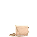Classic Zip Around Card Holder on Chain Quilted Caviar Mini