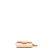 Classic Zip Around Card Holder on Chain Quilted Caviar Mini